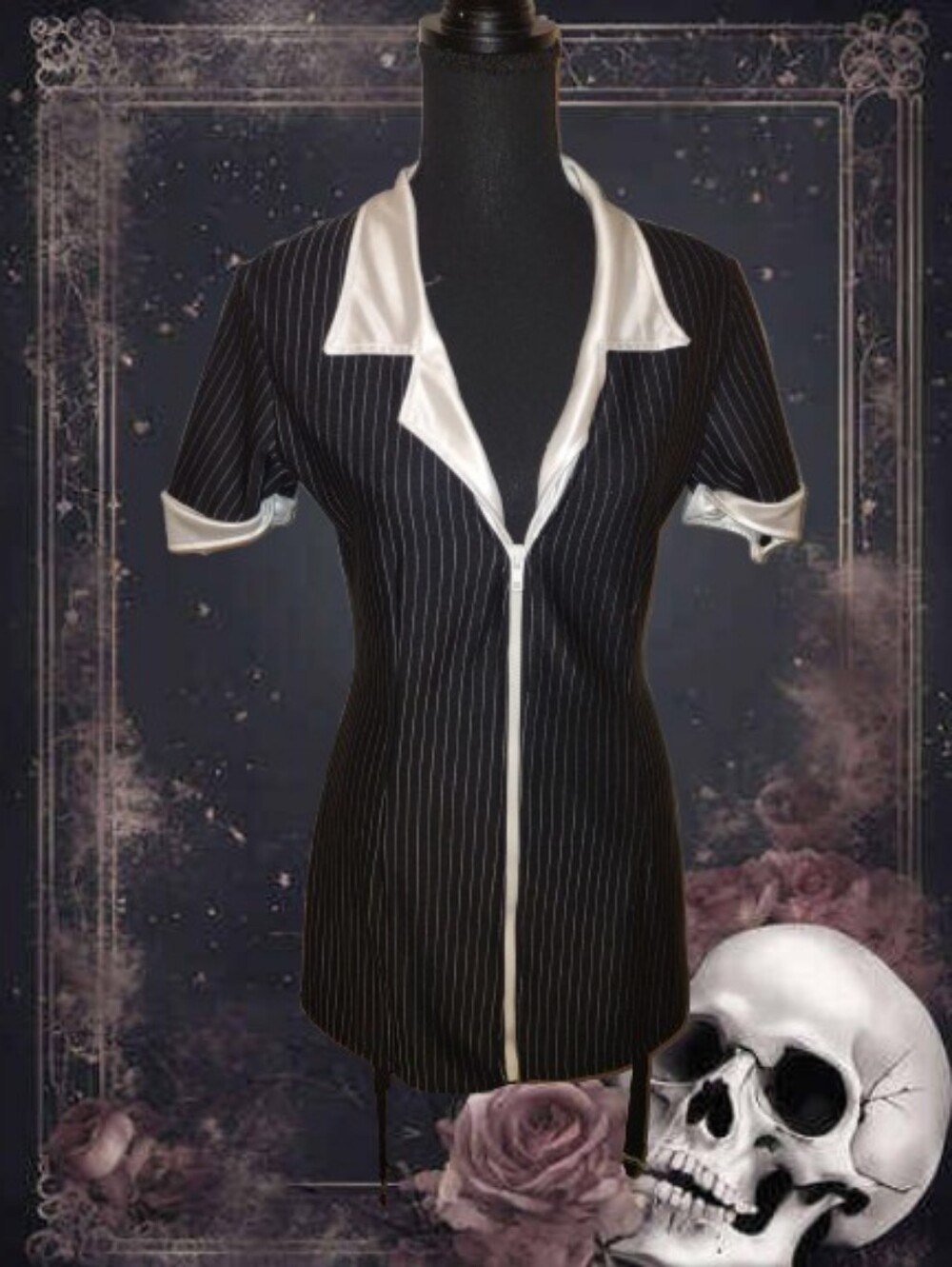 Vintage Y2K Pinstripe Mini Dress